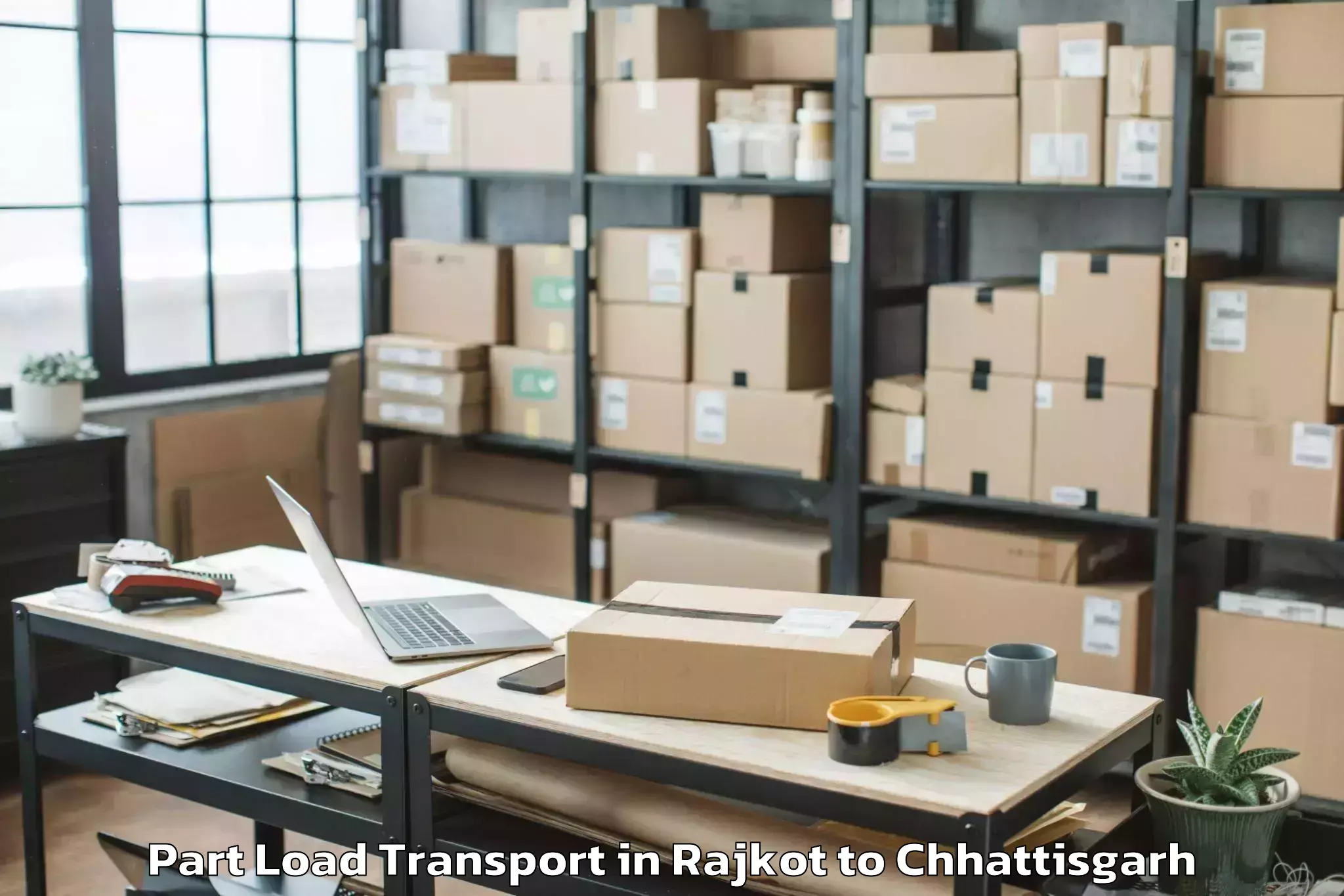 Affordable Rajkot to Dabhara Part Load Transport